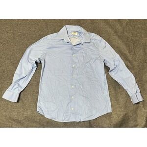 Ben Sherman Slim Fit Men's 16 32-33 Light Blue Striped Long Sleeve Shirt